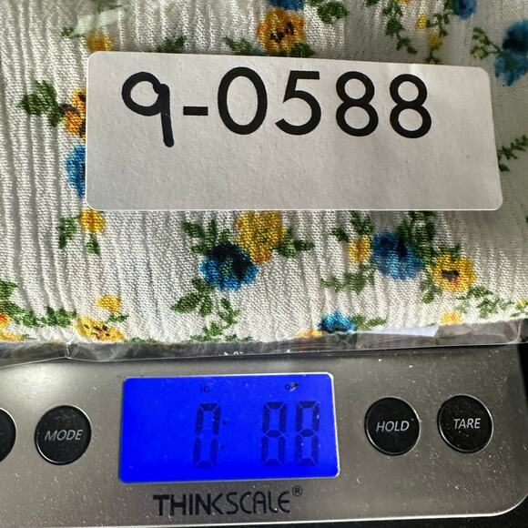 Rue 21 Floral Sundress XS Blue Yellow Ruffle Smocked Cottagecore Boho Y2K - Picture 9 of 9